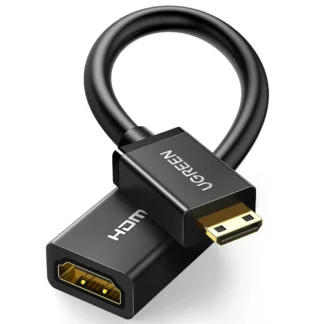UGREEN Mini HDMI Male to HDMI Female Adapter Cable 22cm Black - 20137
