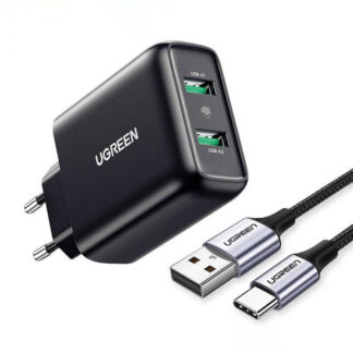 UGREEN USB Fast Charger UK Black - CD161