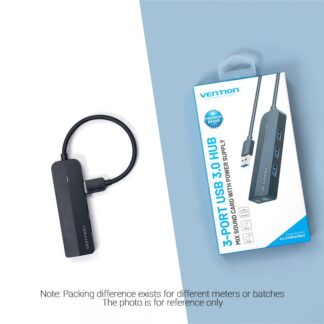 Vention CHPBB 3-Port USB 2.0 Hub with 100M Ethernet Adapter