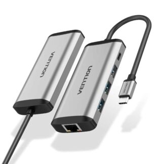 Vention USB C Multi-function 7 in 1 Docking Station (HDMI/USB 3.0×3/SD/TF/PD) 0.15M Gray - TOJHB