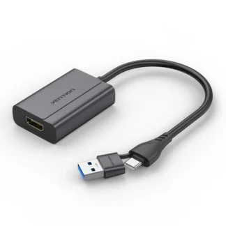 Vention USB-C + USB-A to HDMI Adapter 0.15M Gray Aluminium Alloy Type - ACYHB
