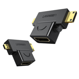 UGREEN Micro HDMI Male + Mini HDMI Male to HDMI Female Adapter - HD129