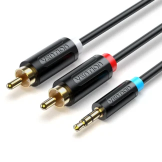 Vention 3.5MM Male to 2-Male RCA Adapter Cable 2M Black - BCLBH