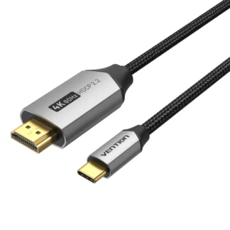 Vention Cotton Braided USB-C to HDMI Cable 1M Black Aluminum Alloy Type - CRBBF