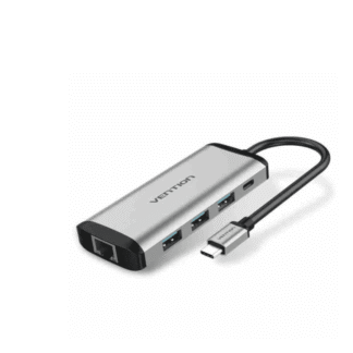 Vention USB-C Multi-function 5 in 1 Docking Station (USB 3.0/Gigabit Ethernet/PD) Gray - TGDHB
