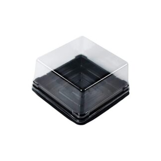 Square Cake Dome Container, Black Base