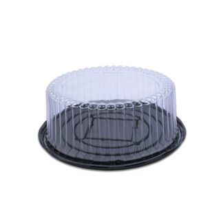 Clear Cake Dome Container, Black Base 10″