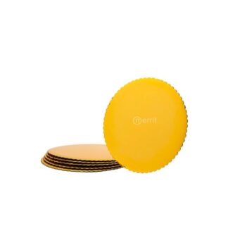 Round Scalloped Gold Cake Board 8″
