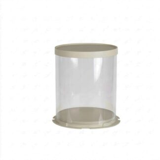 Round Clear PVC Cake Box, White Lid – 30 x 35cm