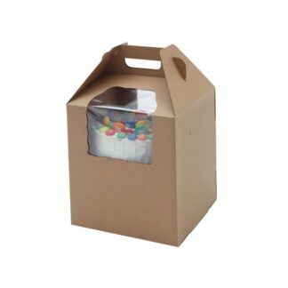 Tall Kraft Window Cake Box 1kg – 10 x 10 x 12″